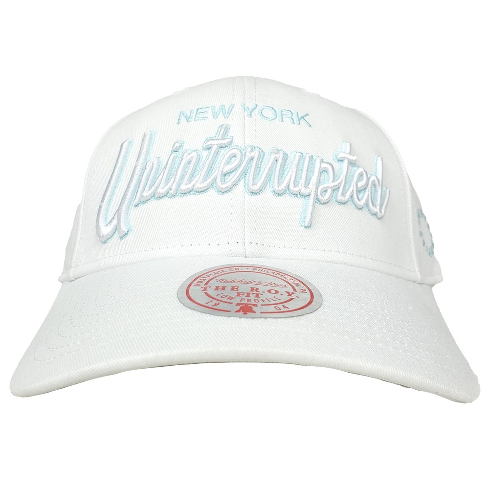 NY Nets x Uninterrupted Mitchell & Ness NBA Snapback‎ Hat Cap 3D Logo White NWT